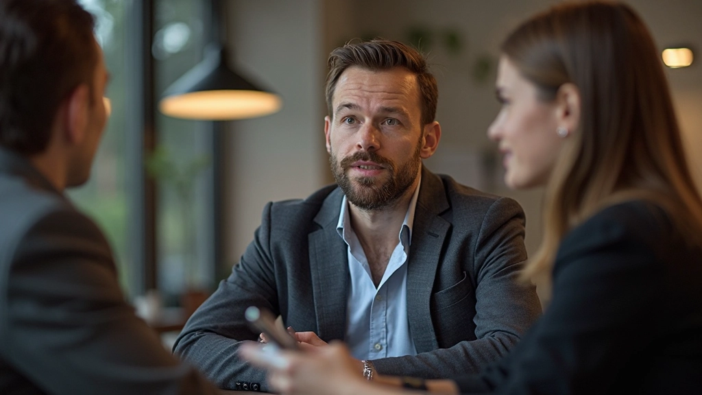 Designer führt ein tiefgehendes Interview mit einem Nutzer in entspannter Umgebung, beide konzentriert und engagiert